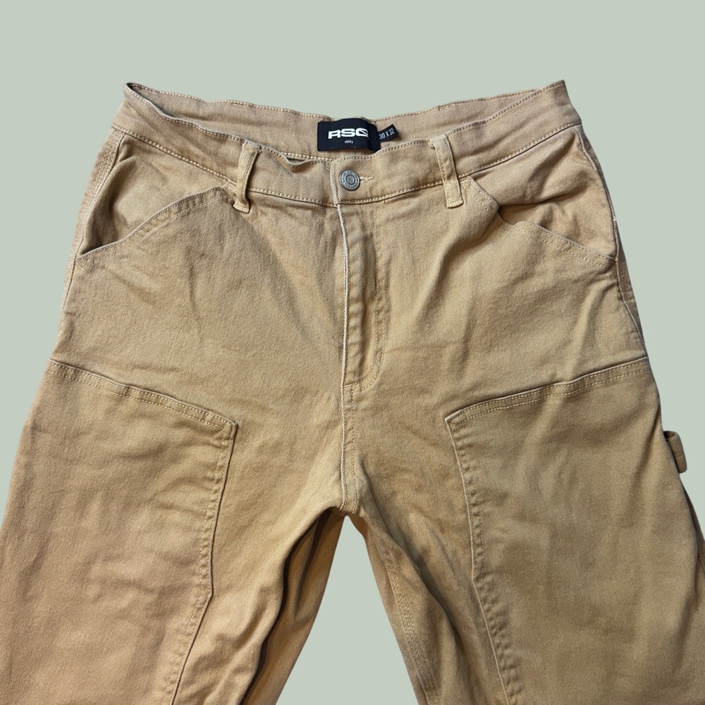 RSQ Utility Pants Mens 30x32 Straight Camel Double Knee Workwear TL-446208
